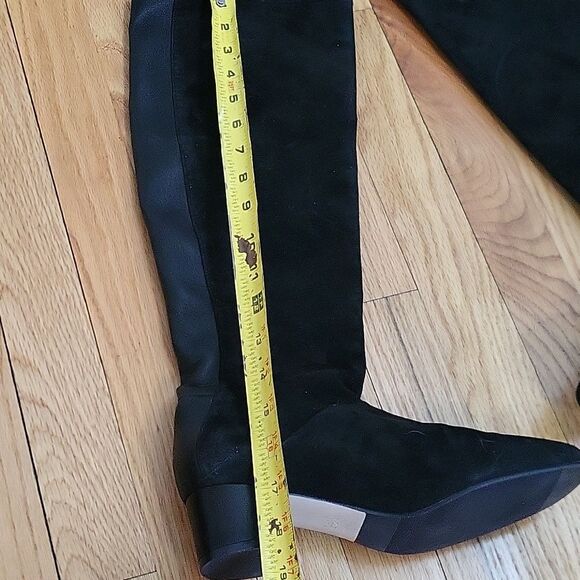 Stuart Weitzman Shrimpton Knee High Boots Black Suede Leather Sz 6 - Picture 7 of 14